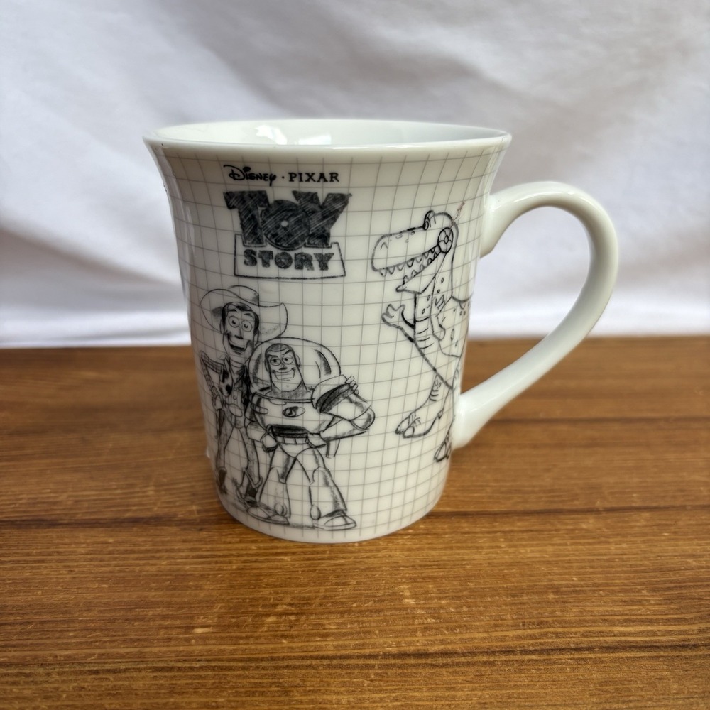 Disney Pixar Toy Story White Sketch Grid Character Ceramic Mug